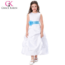 Grace Karin flor arco-nudo decorado princesa de dama de honor de boda vestido de fiesta vestido de niña vestido de flor 2 ~ 12 años CL010430-2